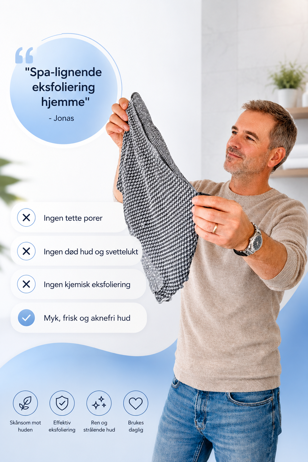 Antibakteriell skrubbhandduk